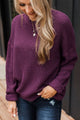 Captivating In Color Knit Sweater- Eggplant