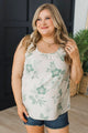 Love Fearlessly Floral Tank Top- Ivory & Sage