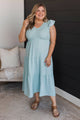 Unbelievably Blissful Midi Dress- Mint Blue