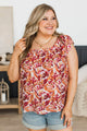 Choose Happiness Smocked Floral Blouse- Coral