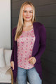 Comfortable With Myself Knit Cardigan- Deep Purple