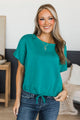 Kind Gestures Drawstring Waist Top- Emerald