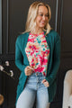 Comfortable With Myself Knit Cardigan- Dark Jade