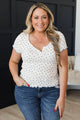 Soft Love Pointelle Knit Floral Top- Ivory & Blue