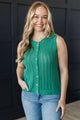 Finding Serenity Button Up Knit Sweater Vest- Jade Green