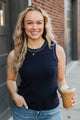 Delightful Love Knit Tank Top- Dark Navy