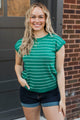 Sweetest Wish Striped Knit Top- Emerald
