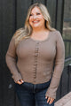 Let’s Unwind Long Sleeve Waffle Top- Light Mocha