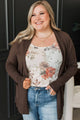 Time To Be Alive Drape Cardigan- Dark Brown