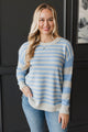Wishes From The Heart Striped Sweater- Ivory & Blue