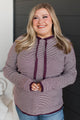 Well Said Hooded Pullover Sweater- Eggplant