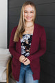 Comfortable With Myself Knit Cardigan- Burgundy