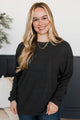 Express It All Knit Pullover Top- Charcoal