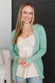 Comfortable With Myself Knit Cardigan- Cool Mint