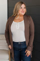 Comfortable With Myself Knit Cardigan- Cocoa