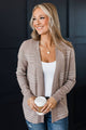 Keep In Mind Stitch Stripe Cardigan- Mocha