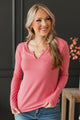 Got The Look Long Sleeve Top- Coral Pink