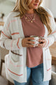New Memories Striped Cardigan- Ivory & Mauve