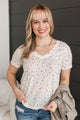 Moments Of Forever Floral Top- Ivory