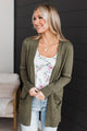 Always Impressive Knit Cardigan- Olive