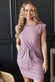 Happy With You Drawstring Dress- Dusty Lavender