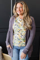 Comfortable With Myself Knit Cardigan- Dusty Plum