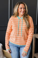 Talk It Through Hooded Knit Top- Light Orange
