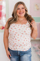 Got Me Blushing Floral Tank Top- Ivory & Coral