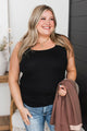 Behold My Love Ruched Tank Top- Black