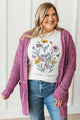 Wondrous Feelings Popcorn Cardigan- Dusty Mauve