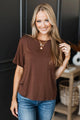 Piece Of Adventure Pocket Top- Chocolate