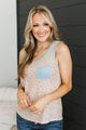Unforgettable Crush Floral Tank Top- Light Taupe & Blue