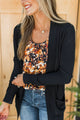 Comfortable With Myself Knit Cardigan- Black