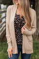 Effortless Pick Open Front Cardigan- Warm Beige