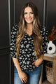 Always In My Mind Floral Blouse- Black