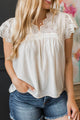 Chasing Clouds Short Sleeve Blouse- Ivory