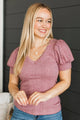 Peaceful Vibes Puff Sleeve Top- Mauve Pink