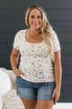 Beautiful As You Floral Short Sleeve Top- Ivory & Red
