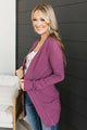 Comfortable With Myself Knit Cardigan- Deep Orchid