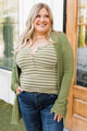 Comfortable With Myself Knit Cardigan- Moss Green