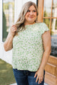Classy Lady Floral Blouse- Off-White & Green