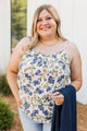 Everything It Takes Floral Tank Top- Ivory & Navy