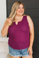 Day In The Life Notched Tank Top- Magenta