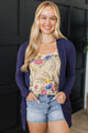 Comfortable With Myself Knit Cardigan- Indigo