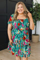 Catch Me Looking Floral Mini Dress- Jade