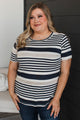 Wishing On You Striped Top- Navy