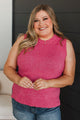 Cherishing Time Knit Tank Top- Fuchsia