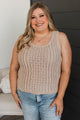 Living Carefree Cable Knit Tank Top- Oatmeal
