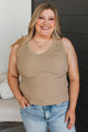 Pure Loveliness Ribbed Tank Top- Tan
