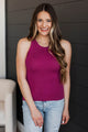 Can't Be Outdone Knit Tank Top- Magenta